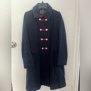 Rothschild Navy Trench Coat with Red Details